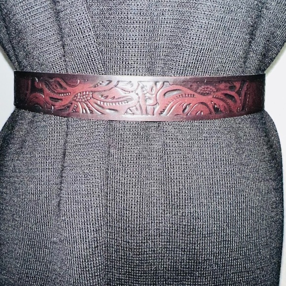 100% leather brown belt main image 6